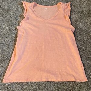 GAP salmon pink cap sleeve short sleeve top size Small
